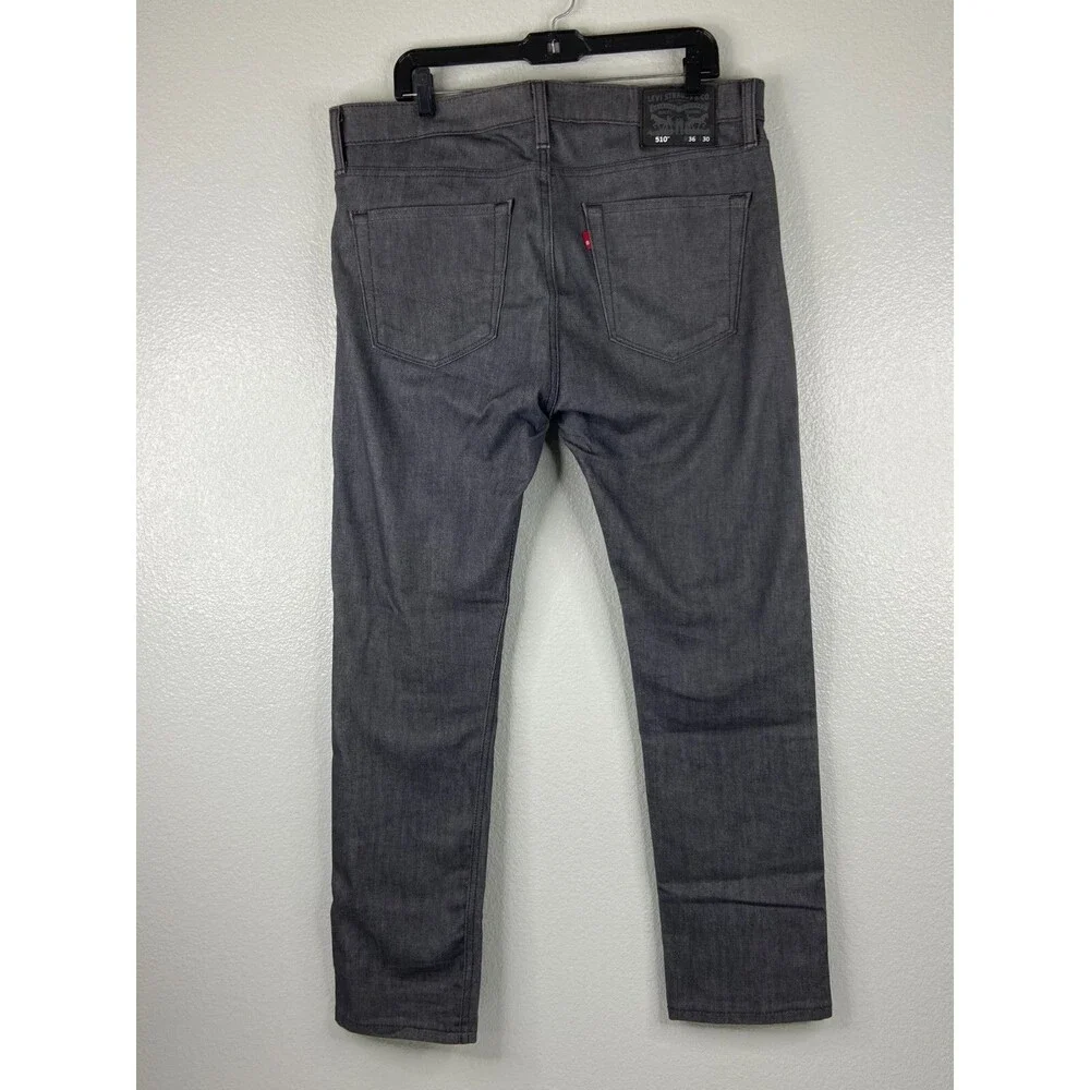 Levis Men 36/30 510 Silver Jeans Black Label Casual Western Pants